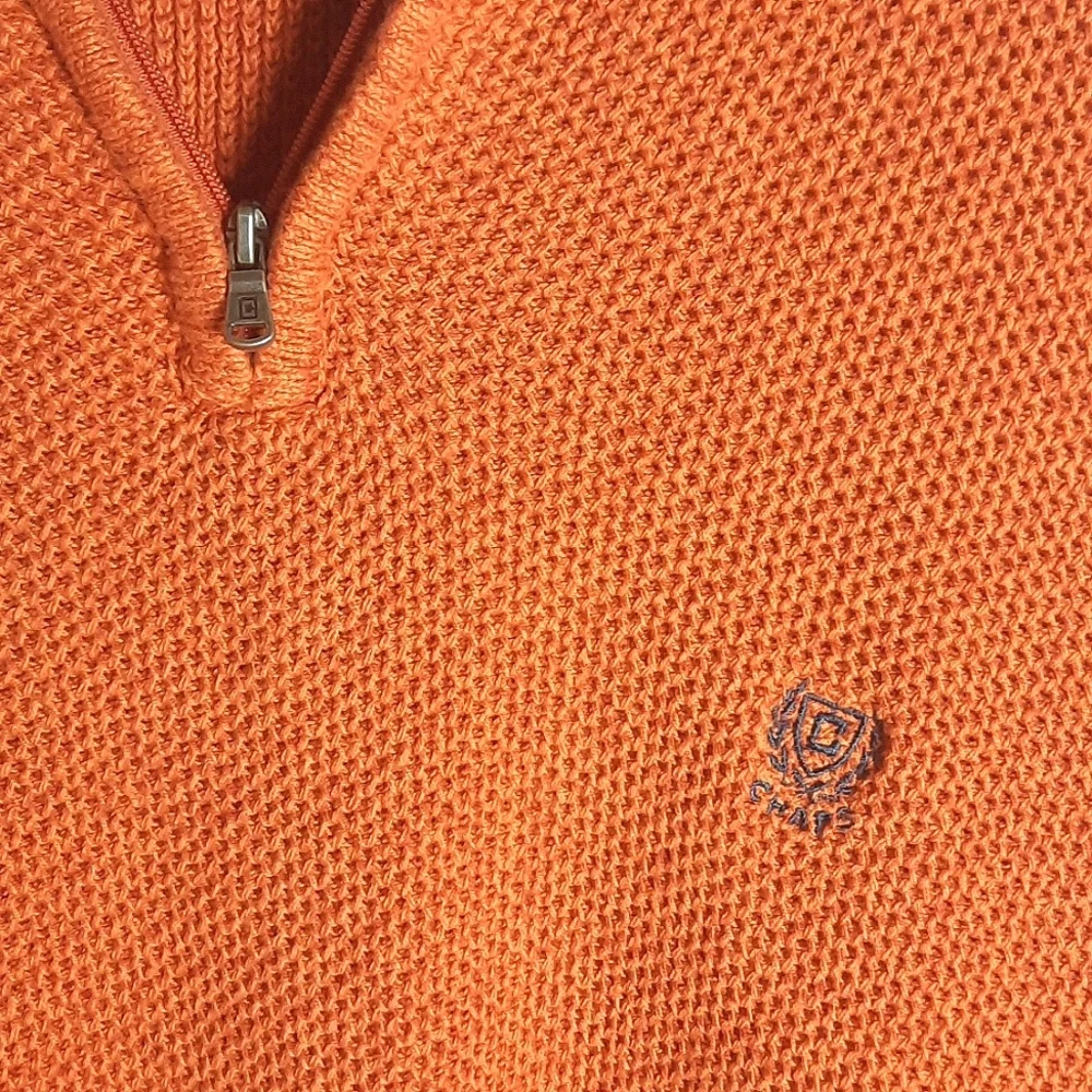 Chaps Mens Pullover 100% Cotton Sweater XL Orange Long Sleeve Textured
